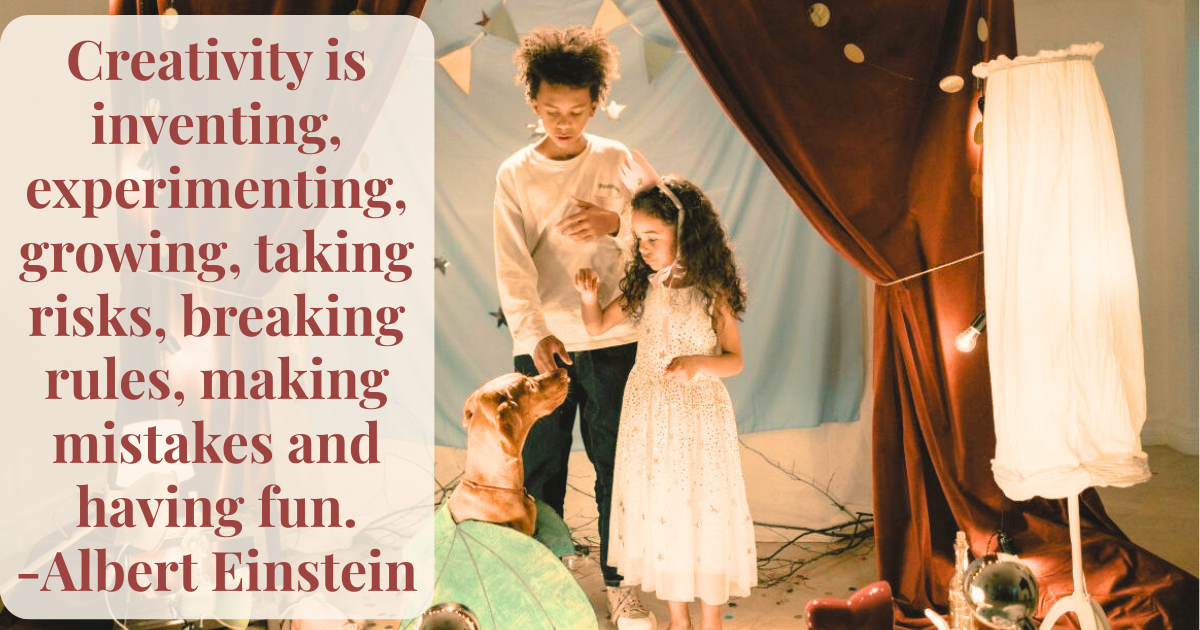 creative toys for 9-12 year olds. Tween boy and girl acting out a skit in a homemade theater.